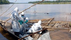 Petroperú realiza trabajos de limpieza en zona del río Pastaza